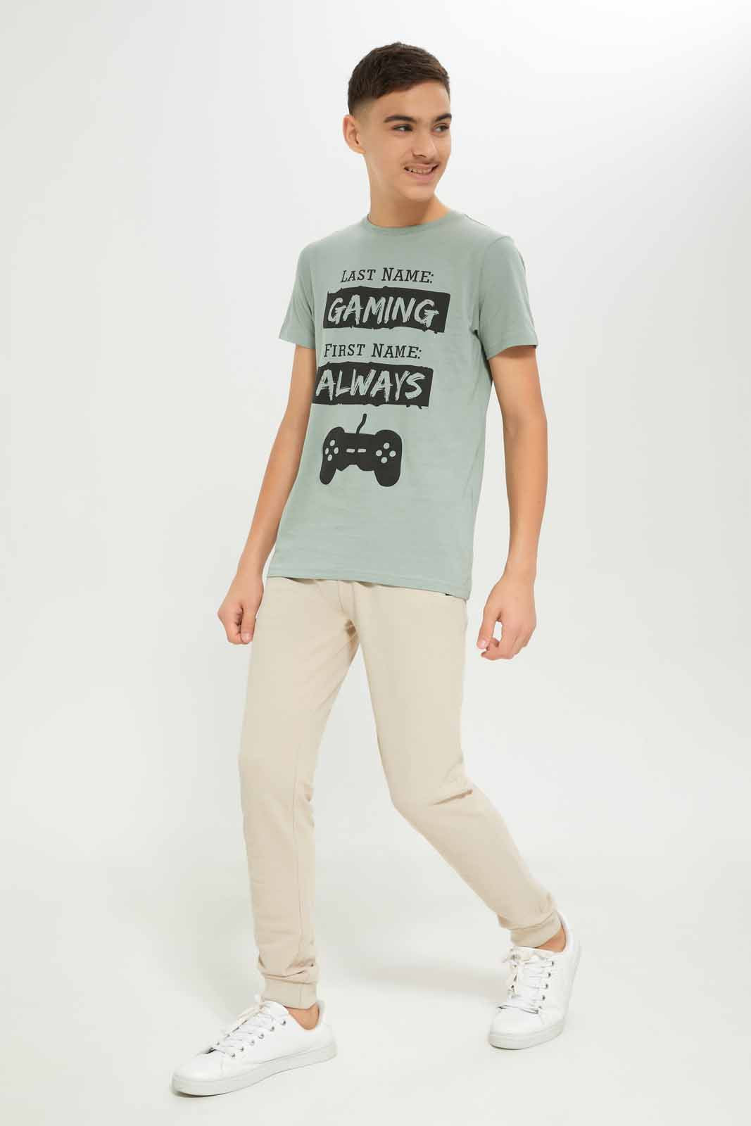 Redtag-Boys-Mint-Last-Name-And-First-Name-Gaming-Short-Sleeve-Graphic-Tee-BSR-T-Shirts,-Category:T-Shirts,-Colour:Mint,-Deals:New-In,-Dept:Boys,-Filter:Senior-Boys-(8-to-14-Yrs),-New-In-BSR-APL,-Non-Sale,-S23A,-Section:Boys-(0-to-14Yrs),-TBL-Senior-Boys-9 to 14 Years