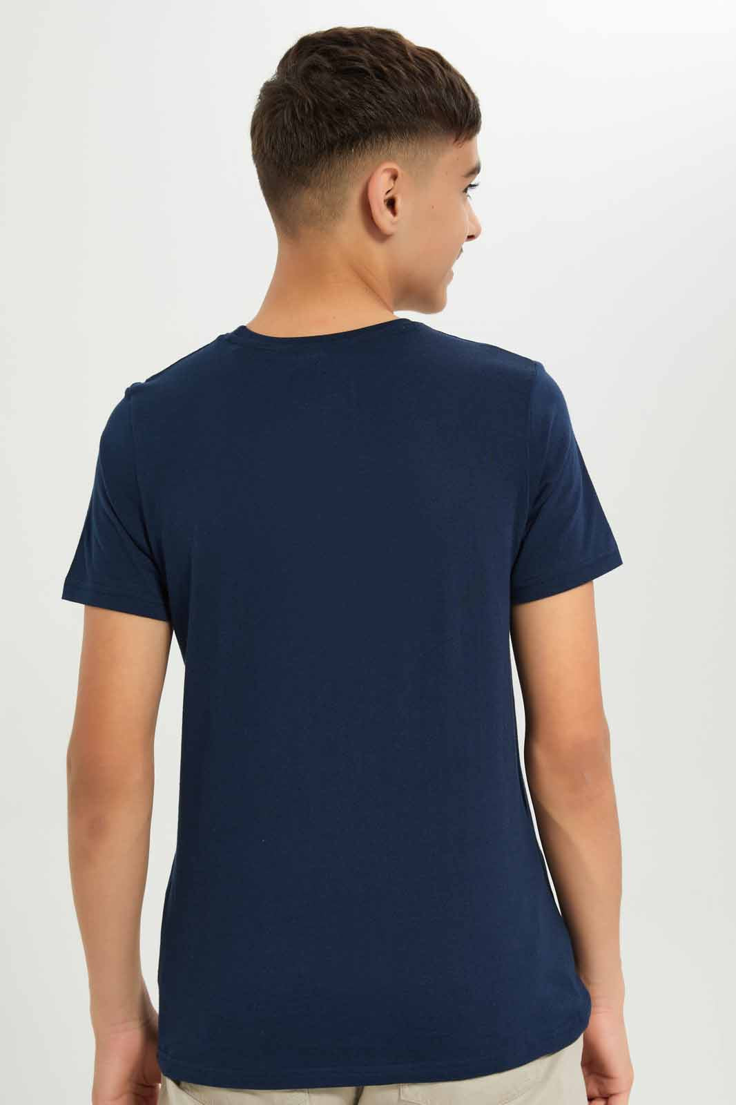 Redtag-Boys-Navy-La-Photographic-Short-Sleeve-Graphic-Tee-BSR-T-Shirts,-Category:T-Shirts,-Colour:Navy,-Deals:New-In,-Dept:Boys,-Filter:Senior-Boys-(8-to-14-Yrs),-New-In-BSR-APL,-Non-Sale,-S23A,-Section:Boys-(0-to-14Yrs),-TBL-Senior-Boys-9 to 14 Years