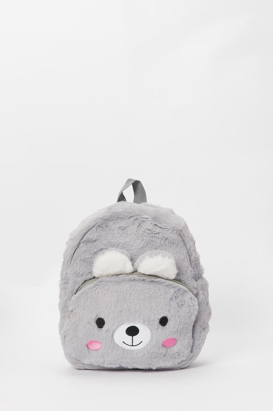 Redtag-Grey-Character-Embellished-Backpack-Category:Bags,-Colour:Grey,-Deals:New-In,-Dept:Girls,-Filter:Girls-Accessories,-GIR-Bags,-H1:ACC,-H2:GIR,-H3:GIA,-H4:HBG,-New-In,-New-In-GIR-ACC,-Non-Sale,-S23A,-Season:S23B,-Section:Girls-(0-to-14Yrs),-Style:FUR-Girls-