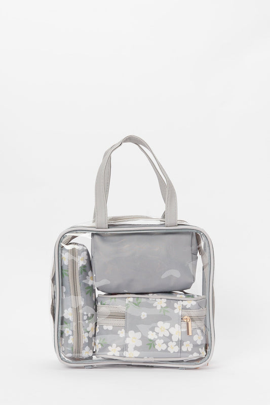 Redtag-Grey-And-White-Polka-Printed-Cosmetic-Pouches-Category:Cosmetics,-Colour:Assorted,-Deals:New-In,-Dept:Ladieswear,-Filter:Women's-Accessories,-H1:ACC,-H2:LAD,-H3:LAB,-H4:SHP,-New-In,-New-In-Women-ACC,-Non-Sale,-S23B,-Season:S23B,-Section:Women,-Style:COSMETIC-BAG,-Women-Cosmetics-Women-
