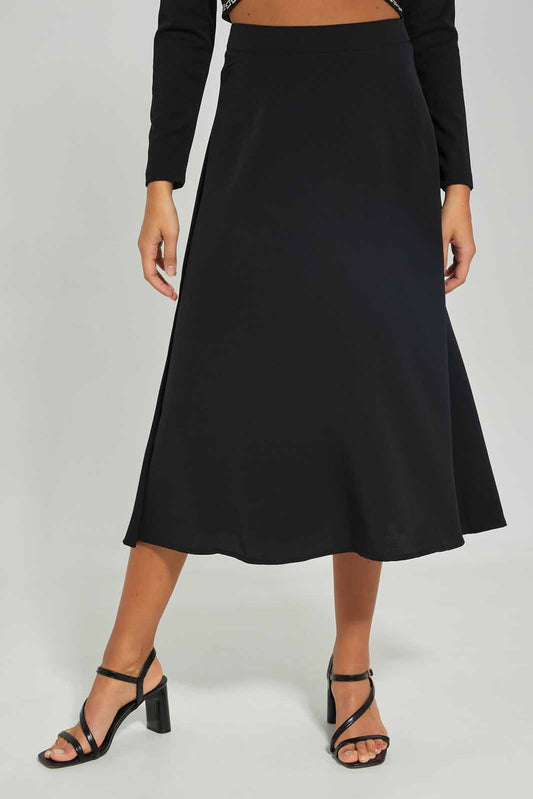 Redtag-Women-Solid-A-Line-Skirt-Category:Skirts,-Colour:Black,-Deals:New-In,-Dept:Ladieswear,-Filter:Women's-Clothing,-New-In-Women-APL,-Non-Sale,-S23A,-Section:Women,-Women-Skirts-Women's-