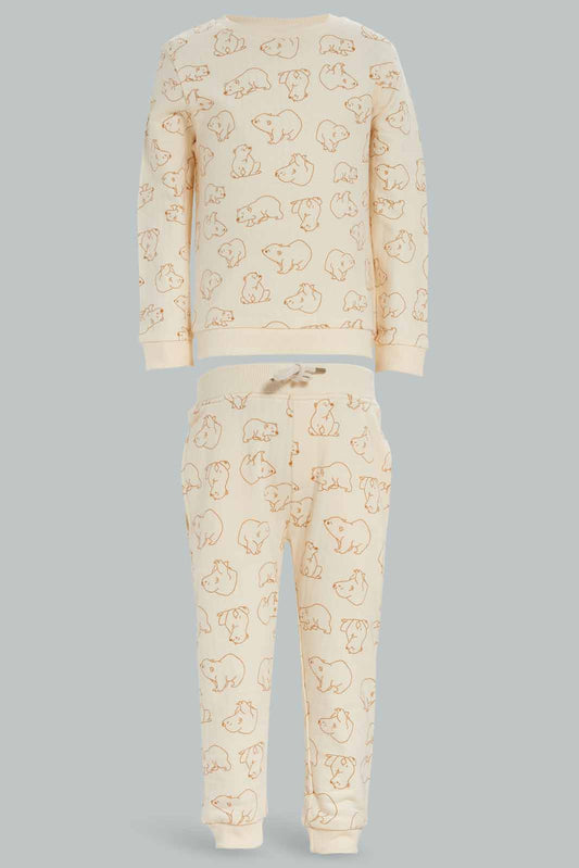 Redtag-Boys-Cream-Pannel-Crew-Neck-Padding-Jogging-Suit-Category:Jog-Sets,-Colour:Cream,-Deals:New-In,-Dept:Boys,-Filter:Infant-Boys-(3-to-24-Mths),-INB-Jog-Sets,-New-In-INB-APL,-Non-Sale,-S23A,-Section:Boys-(0-to-14Yrs)-Infant-Boys-3 to 24 Months