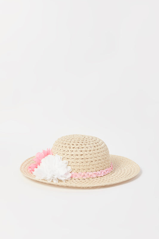 Redtag-Sequin-Band-Floral-Embellished-Hat-Category:Caps-&-Hats,-Colour:Assorted,-Deals:2-FOR-69,-Dept:Girls,-Filter:Girls-Accessories,-GIR-Caps-&-Hats,-New-In,-New-In-GIR-ACC,-Non-Sale,-S23A,-Section:Girls-(0-to-14Yrs)-Girls-