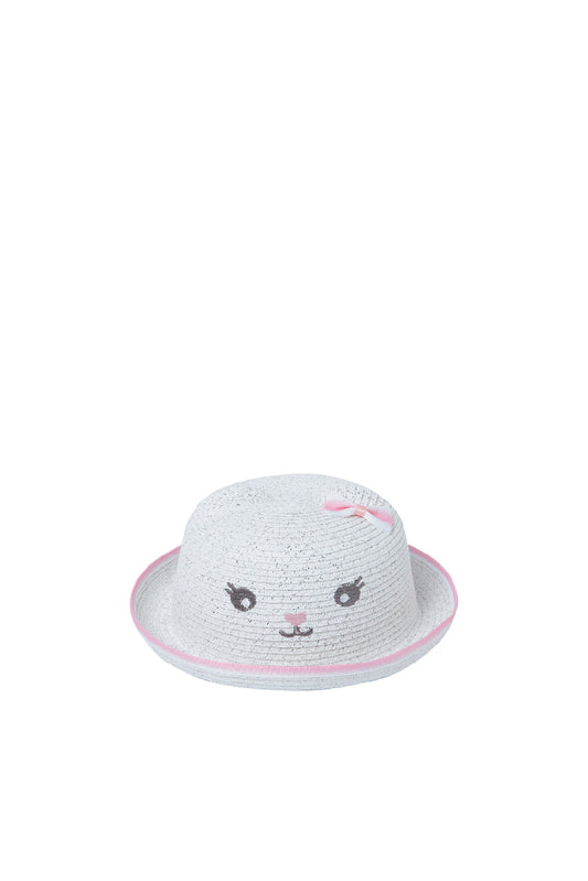 Redtag-White-Character-Embellished-Hat-Category:Caps-&-Hats,-Colour:Assorted,-Dept:Girls,-Filter:Girls-Accessories,-GIR-Caps-&-Hats,-New-In,-New-In-GIR-ACC,-Non-Sale,-S23A,-Section:Girls-(0-to-14Yrs)-Girls-