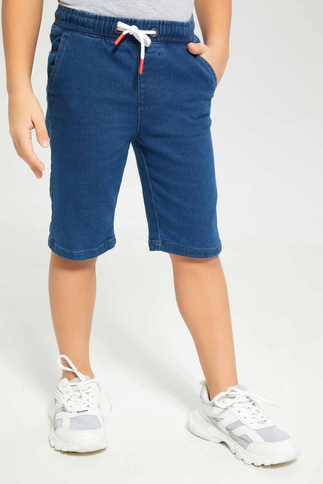 Redtag-Boys-Grey-Dino-Lenticular-T-Shirt-With-Kint-Denim-Shorts-BOY-Sets,-Category:Sets,-Colour:Grey,-Deals:New-In,-Dept:Boys,-Filter:Boys-(2-to-8-Yrs),-New-In-BOY-APL,-Non-Sale,-S23A,-Section:Boys-(0-to-14Yrs)-Boys-2 to 8 Years