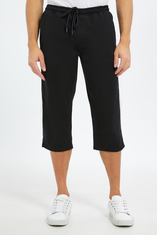 Redtag-Men-Black-Pull-On-Knee-Length-Shorts-CAPSULE-BUY,-Category:Shorts,-Colour:Black,-Deals:New-In,-Dept:Menswear,-Filter:Men's-Clothing,-Men-Shorts,-New-In-Men-APL,-Non-Sale,-S23A,-Section:Men--