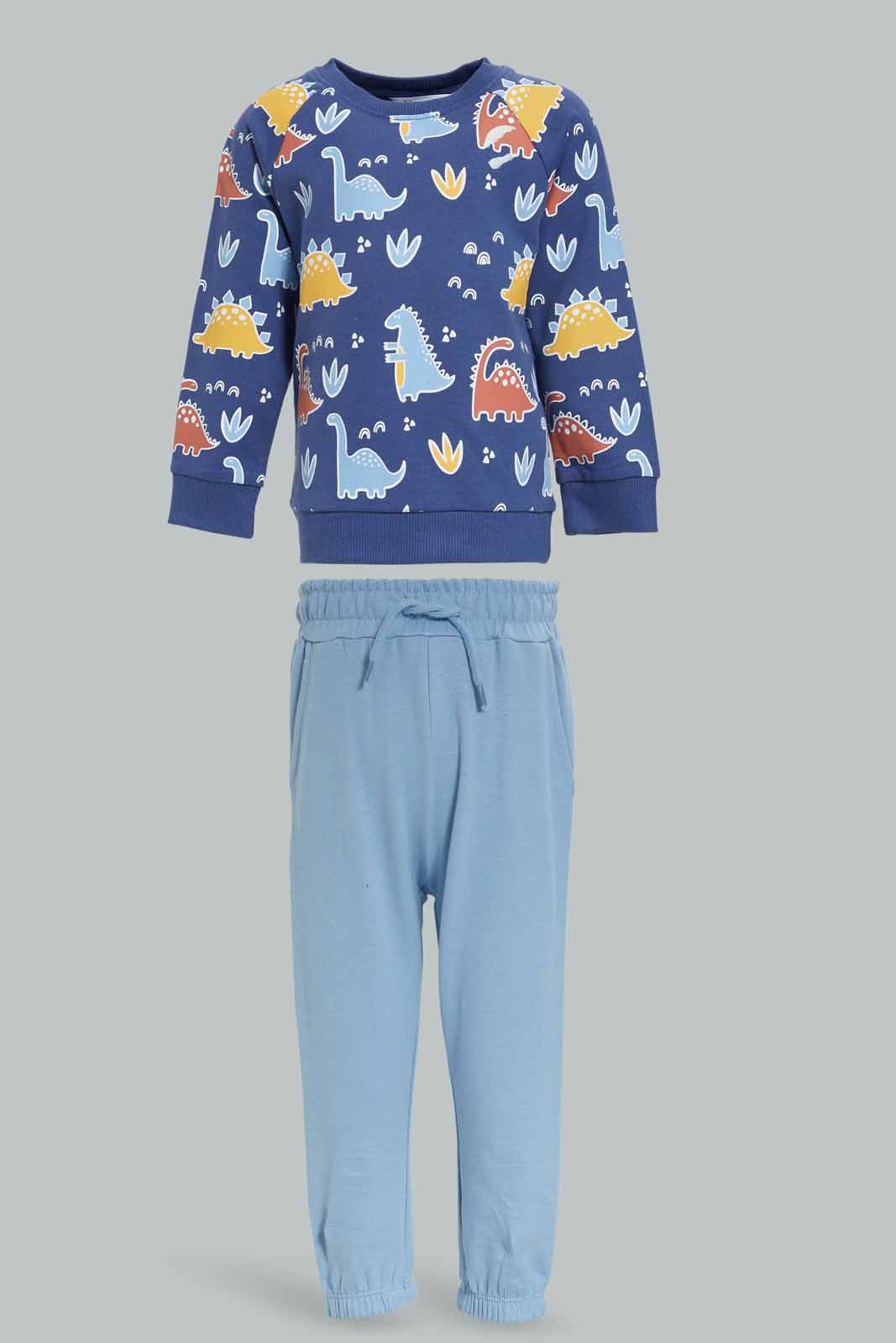 Redtag-Boys-Navy-Dino-Aop-With-Top-With-Blue-Bottom-Crew-Jogging-Suit-Category:Jog-Sets,-Colour:Navy,-Deals:New-In,-Dept:Boys,-Filter:Infant-Boys-(3-to-24-Mths),-INB-Jog-Sets,-New-In-INB-APL,-Non-Sale,-S23A,-Section:Boys-(0-to-14Yrs)-Infant-Boys-3 to 24 Months