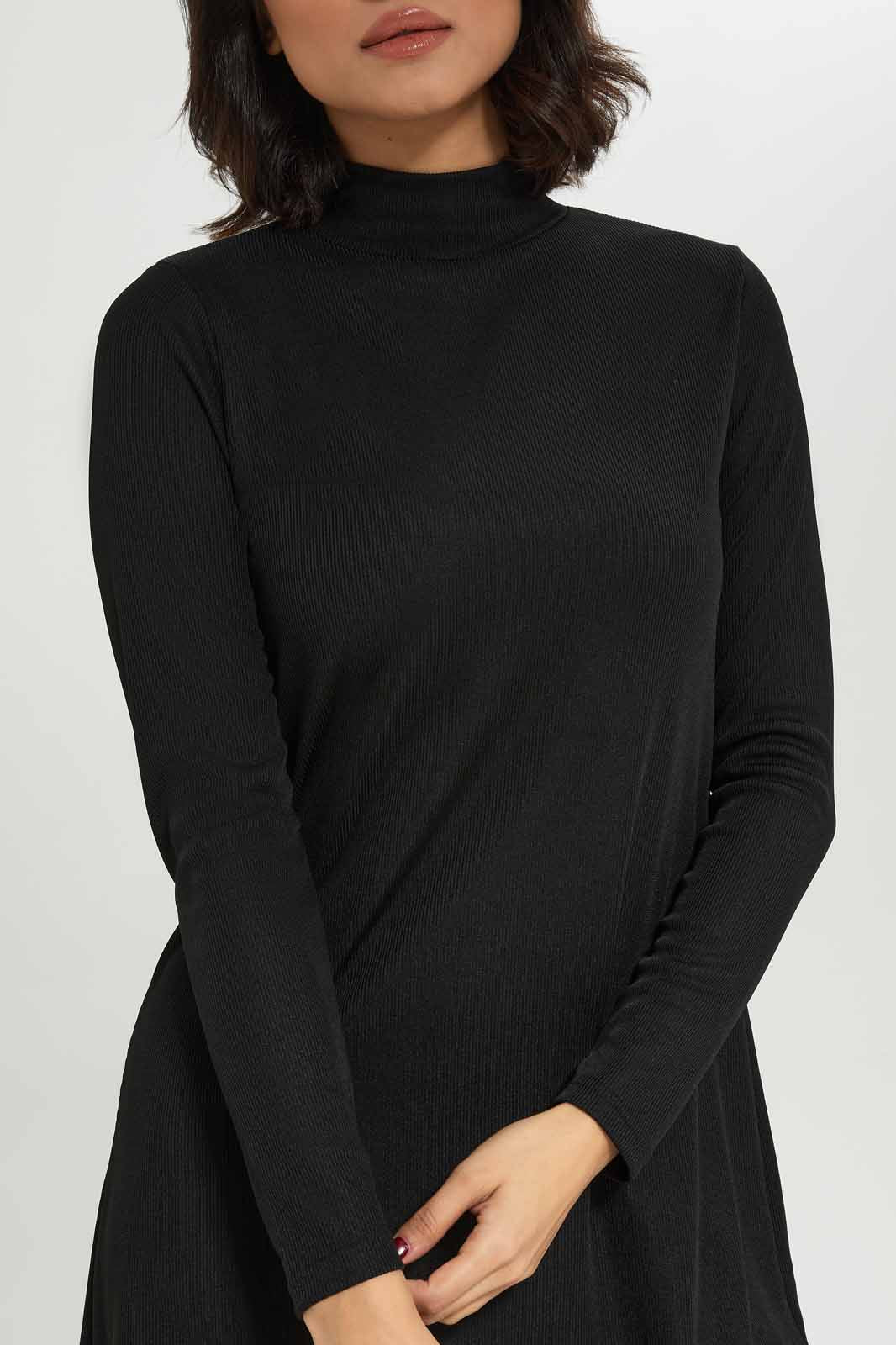 Redtag-Women-Black-Rib-Swing-Dress-Category:Dresses,-Colour:Black,-Deals:New-In,-Dept:Ladieswear,-Filter:Women's-Clothing,-New-In-Women-APL,-Non-Sale,-S23A,-Section:Women,-Women-Dresses-Women's-