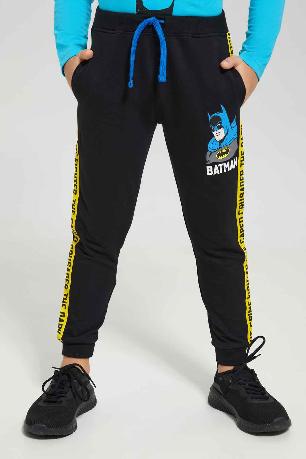 Redtag-Boys-Black-Batman-Jog-Pant-BOY-Joggers,-Category:Joggers,-CHA,-Colour:Black,-Deals:New-In,-Dept:Boys,-Filter:Boys-(2-to-8-Yrs),-New-In-BOY-APL,-Non-Sale,-S23A,-Section:Boys-(0-to-14Yrs),-TBL-Boys-2 to 8 Years