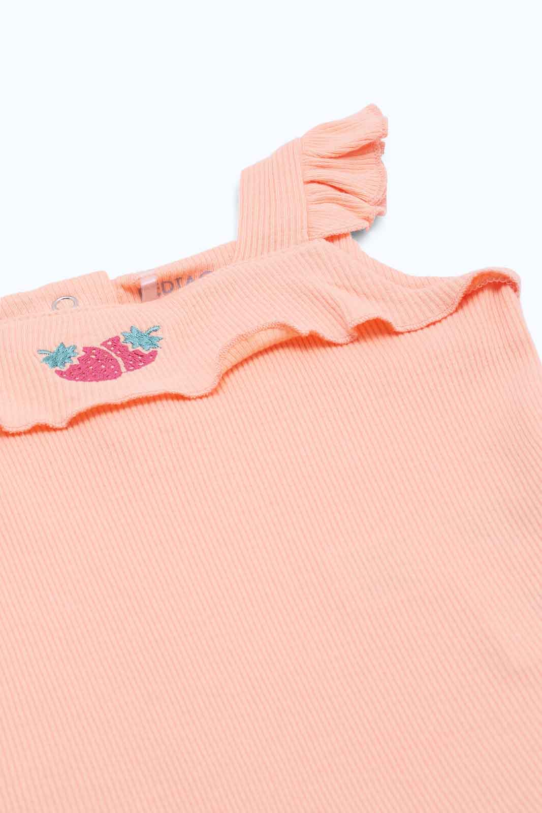 Redtag-Girls-Orange-3-Pc-Bodysuit-And-Legging-Set-Category:Gift-Sets,-Colour:Assorted,-Deals:New-In,-Dept:New-Born,-Filter:Baby-(0-to-12-Mths),-NBG-Gift-Sets,-New-In-NBG-APL,-Non-Sale,-S23B,-Section:Boys-(0-to-14Yrs)-Baby-0 to 12 Months