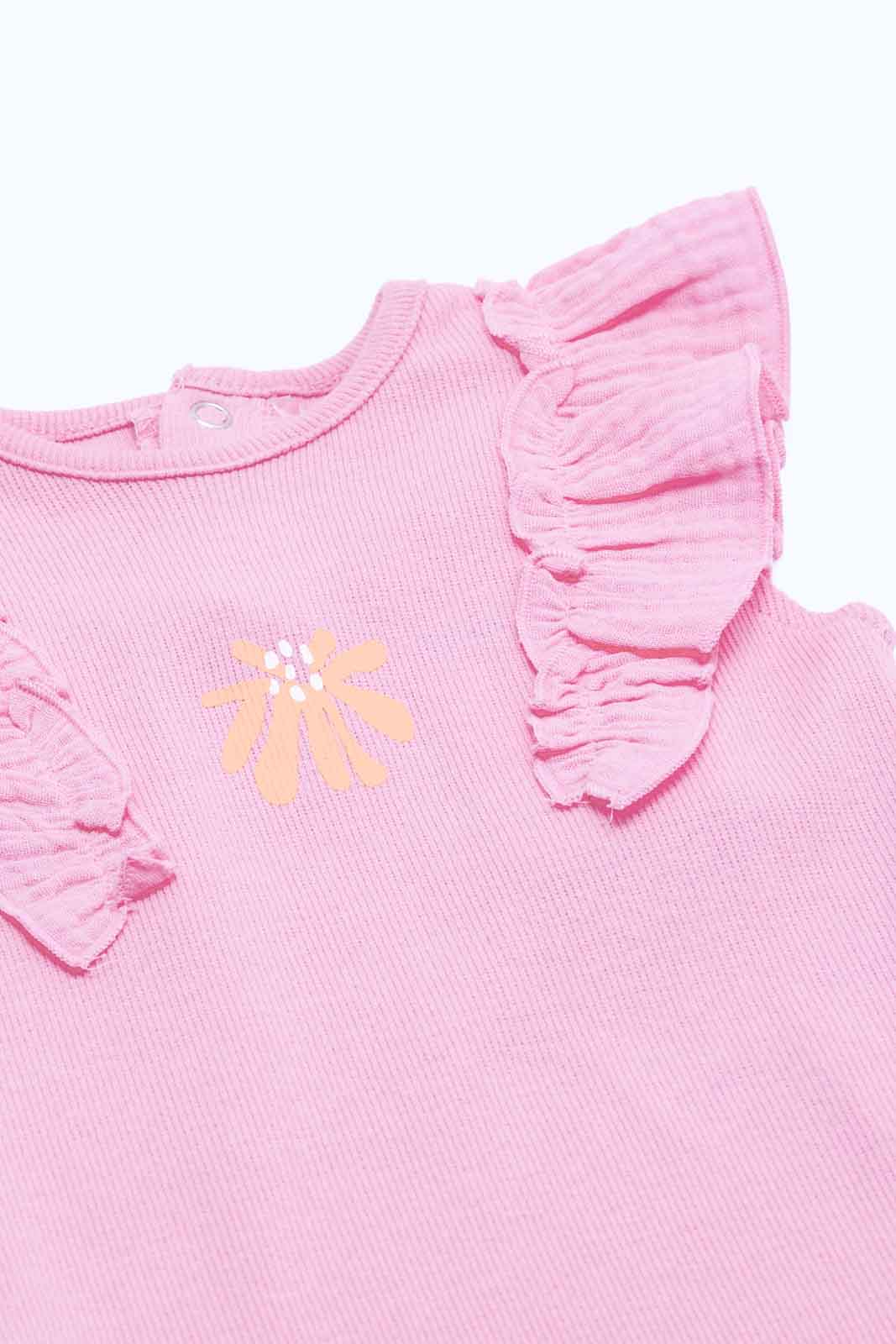 Redtag-Girls-Pink-2-Pc-Sun-Bodysuit-And-Legging-Set-Category:Gift-Sets,-Colour:Assorted,-Deals:New-In,-Dept:New-Born,-Filter:Baby-(0-to-12-Mths),-NBG-Gift-Sets,-New-In-NBG-APL,-Non-Sale,-S23B,-Section:Boys-(0-to-14Yrs)-Baby-0 to 12 Months