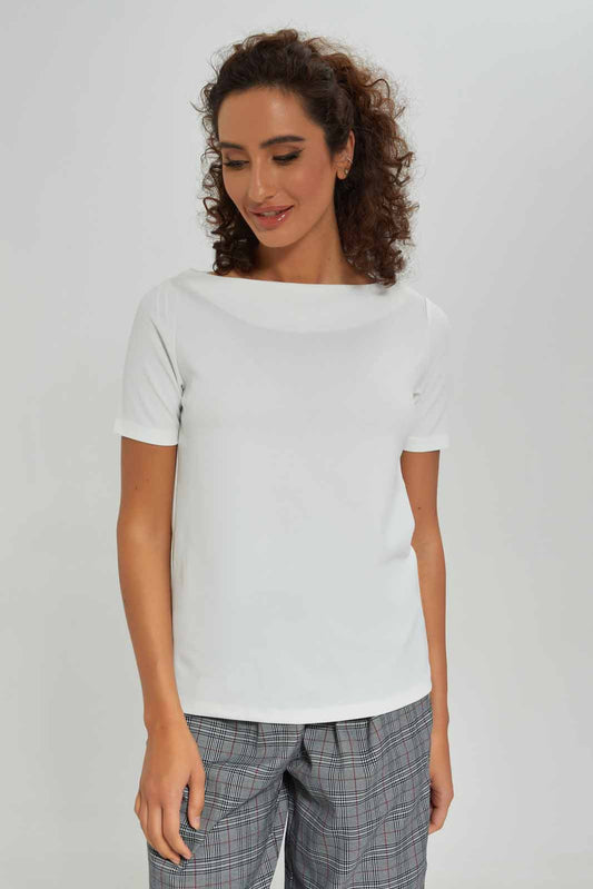 Redtag-Women-Cream-Boat-Neck-Tee-Category:Tops,-Colour:Cream,-Deals:New-In,-Dept:Ladieswear,-Filter:Women's-Clothing,-New-In-Women-APL,-Non-Sale,-S23A,-Section:Women,-Women-Tops-Women's-