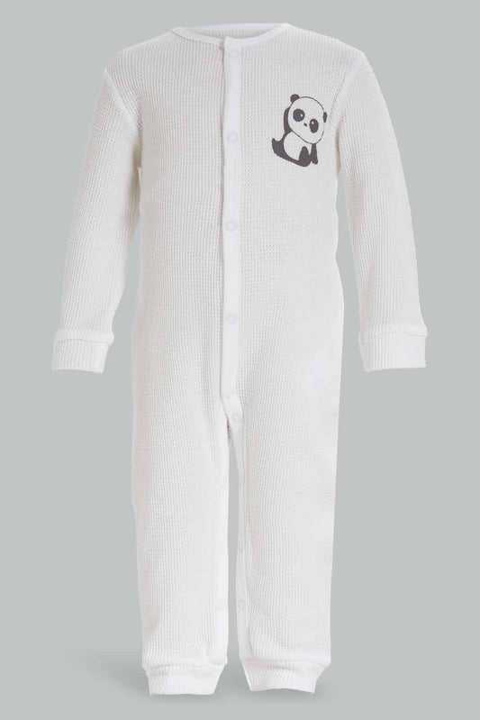 Redtag-White-Waffle-Romper-Suit-Category:Rompers,-Colour:Assorted,-Deals:New-In,-Dept:New-Born,-Filter:Baby-(0-to-12-Mths),-NBF-Rompers,-New-In-NBF-APL,-Non-Sale,-S23A,-Section:Boys-(0-to-14Yrs)-Baby-