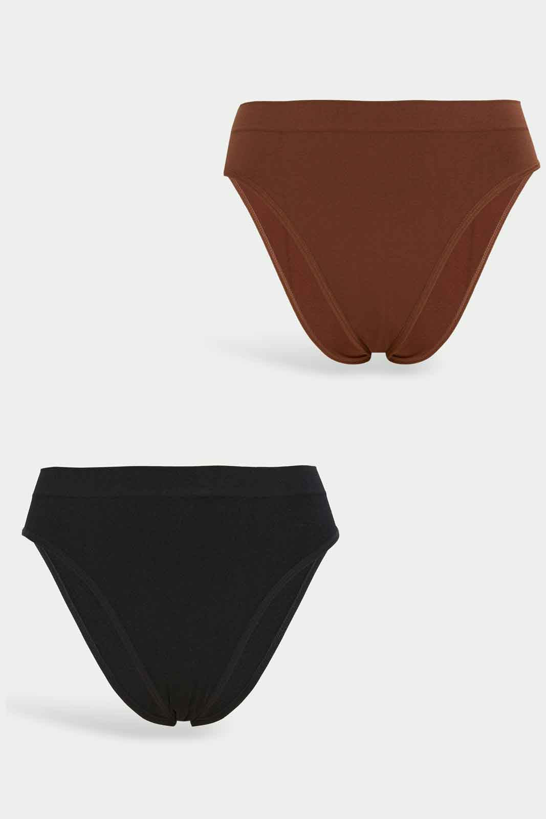 Redtag-Women-Assorted-Brown-/-Black-Plain-2Pack-Sseamless-Hi-Leg-
High-Leg-Category:Briefs,-Colour:Assorted,-Deals:New-In,-Dept:Ladieswear,-Filter:Women's-Clothing,-New-In-Women-APL,-Non-Sale,-S23A,-Section:Women,-Women-Briefs--