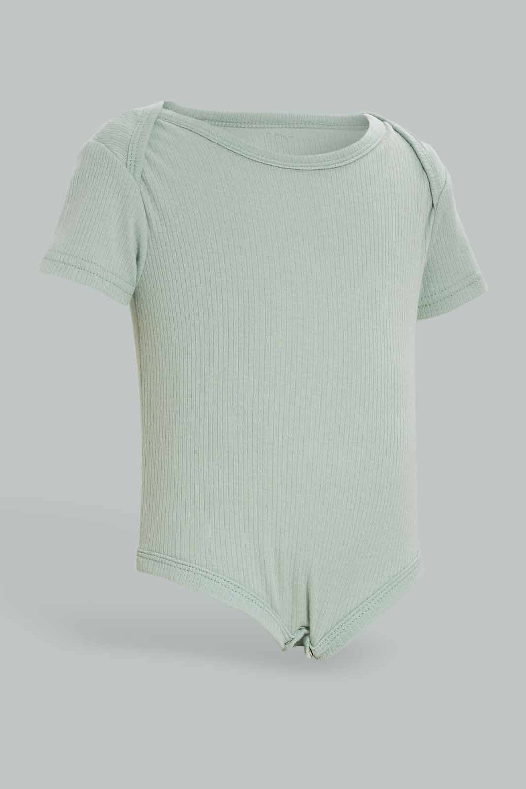 Redtag-Assorted-5-Pack-Rib-Bodysuit-Boy-Category:Bodysuits,-Colour:Blue,-Deals:New-In,-Dept:New-Born,-Filter:Baby-(0-to-12-Mths),-NBF-Bodysuits,-New-In-NBF-APL,-Non-Sale,-S23A,-Section:Boys-(0-to-14Yrs)-Baby-