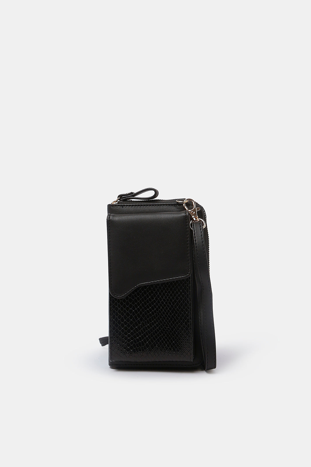 Redtag-Women-Black-Textured-Mobile-Purse-Category:Purse,-Colour:Black,-Deals:2-FOR-89,-Deals:New-In,-Dept:Ladieswear,-Filter:Women's-Accessories,-New-In,-New-In-Women-ACC,-Non-Sale,-S23A,-Section:Women,-Women-Bags-Women-