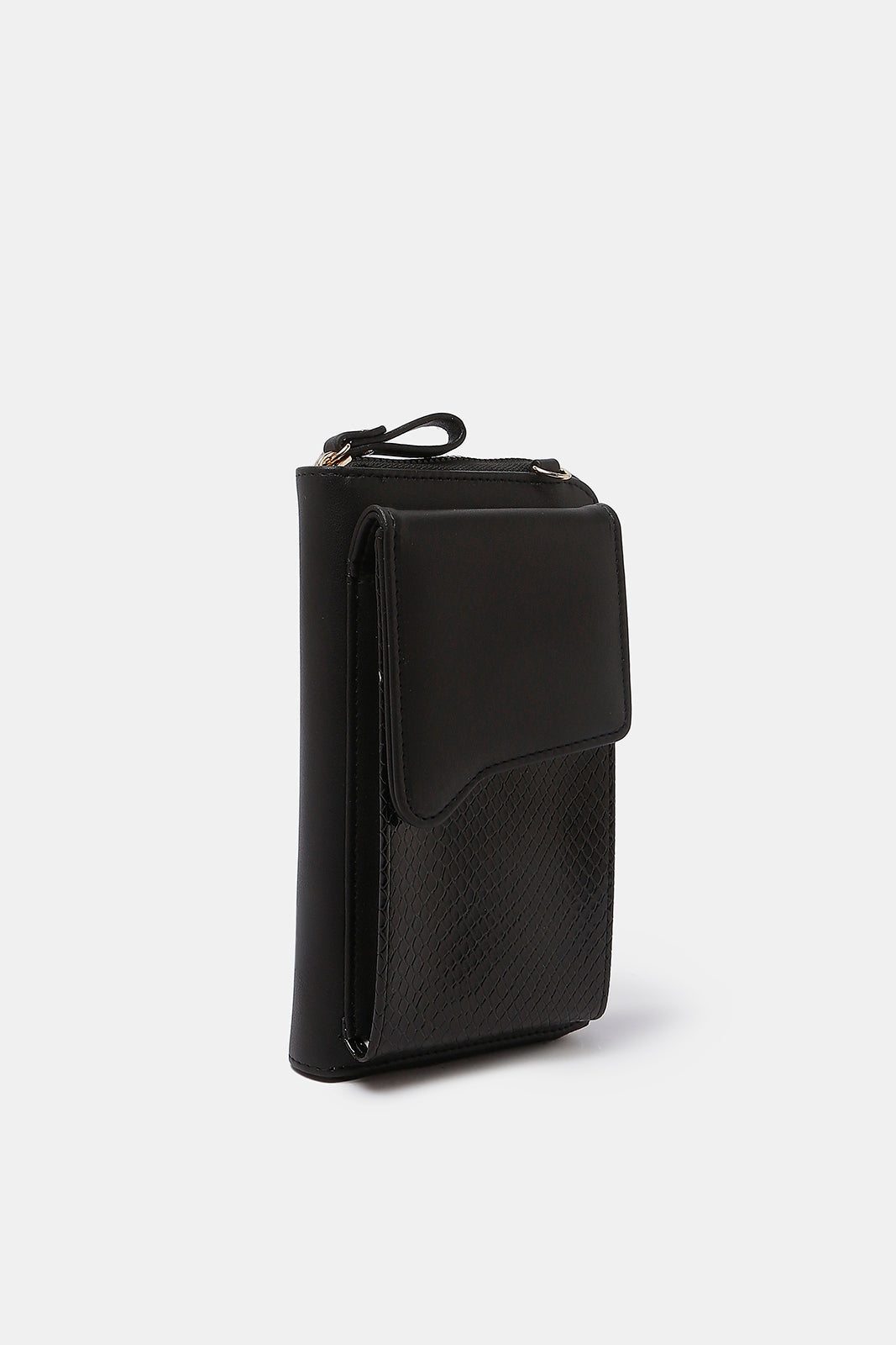 Redtag-Women-Black-Textured-Mobile-Purse-Category:Purse,-Colour:Black,-Deals:2-FOR-89,-Deals:New-In,-Dept:Ladieswear,-Filter:Women's-Accessories,-New-In,-New-In-Women-ACC,-Non-Sale,-S23A,-Section:Women,-Women-Bags-Women-