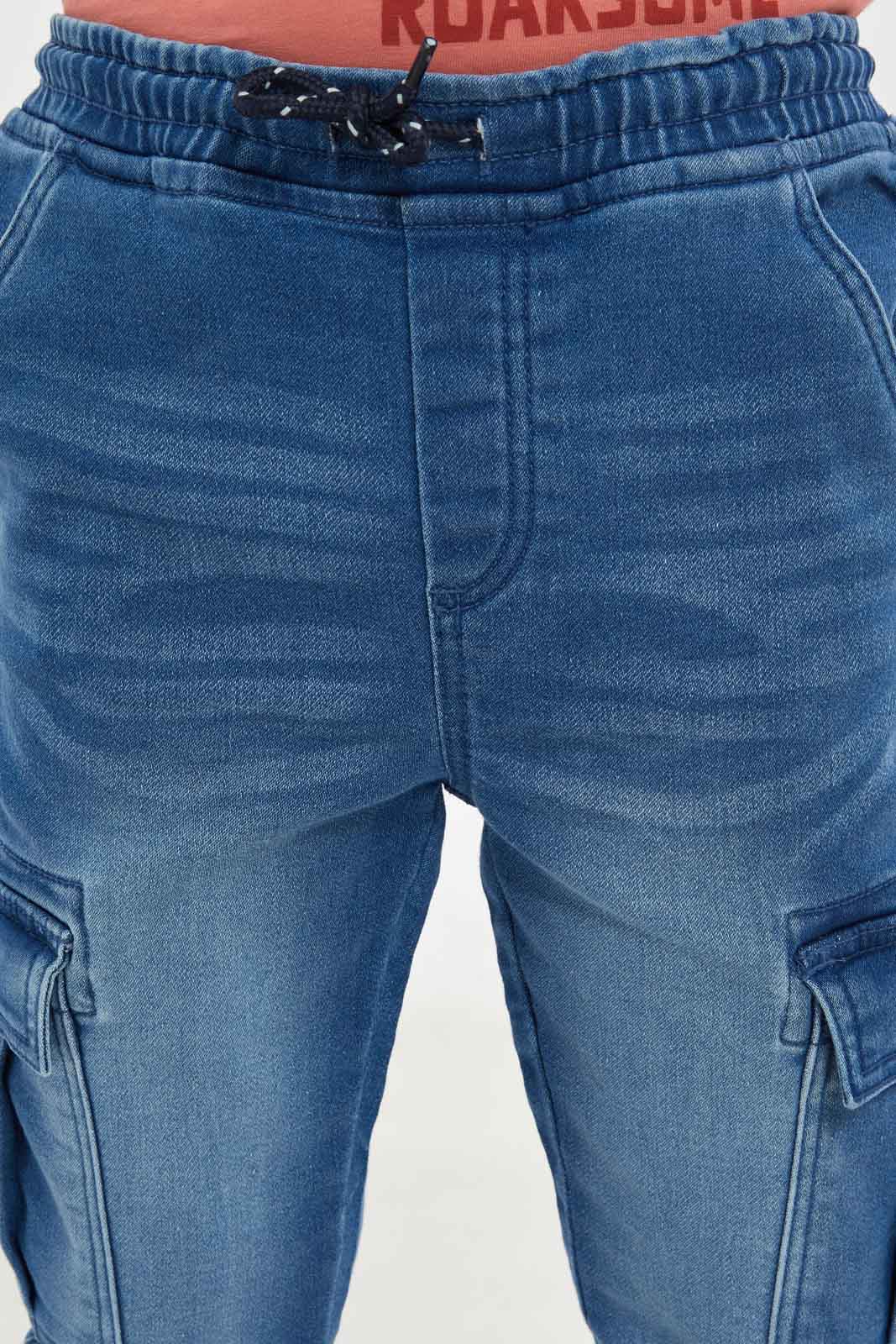 Redtag-Boys-Mid-Wash-Cargo-Pull-On-Jogger-BOY-Jeans,-Category:Jeans,-Colour:Blue,-Deals:New-In,-Dept:Boys,-Filter:Boys-(2-to-8-Yrs),-New-In-BOY-APL,-Non-Sale,-S23B,-Section:Boys-(0-to-14Yrs)-Boys-2 to 8 Years