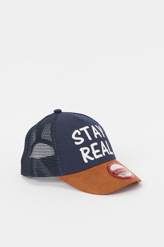 Redtag-Navy-And-Tan-Cap-BOY-Caps-&-Hats,-Category:Caps-&-Hats,-Colour:Assorted,-Deals:New-In,-Dept:Boys,-Filter:Boys-Accessories,-H1:ACC,-H2:BOY,-H3:BOA,-H4:FAA,-New-In,-New-In-BOY-ACC,-Non-Sale,-S23A,-Season:S23B,-Section:Boys-(0-to-14Yrs)-Boys-