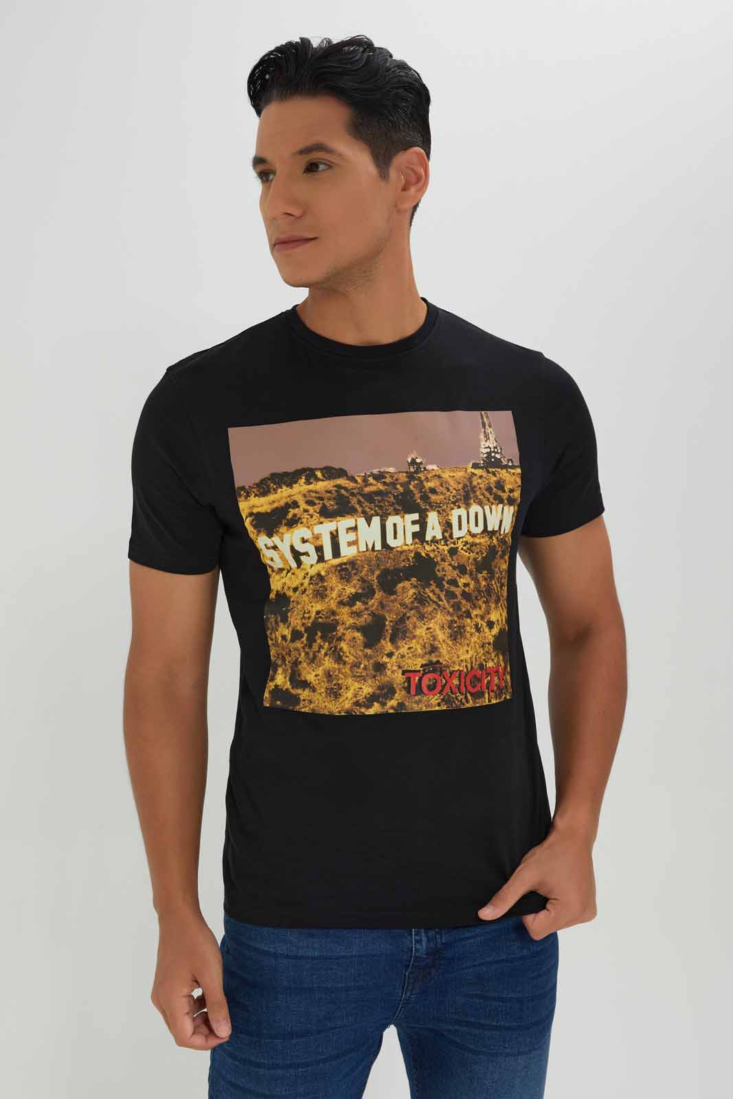 Redtag-Men-Black-System-Of-A-Down-T-Shirt-Category:T-Shirts,-Colour:Black,-Deals:New-In,-Dept:Menswear,-Filter:Men's-Clothing,-Men-T-Shirts,-New-In-Men-APL,-Non-Sale,-Section:Men,-W22B-Men's-