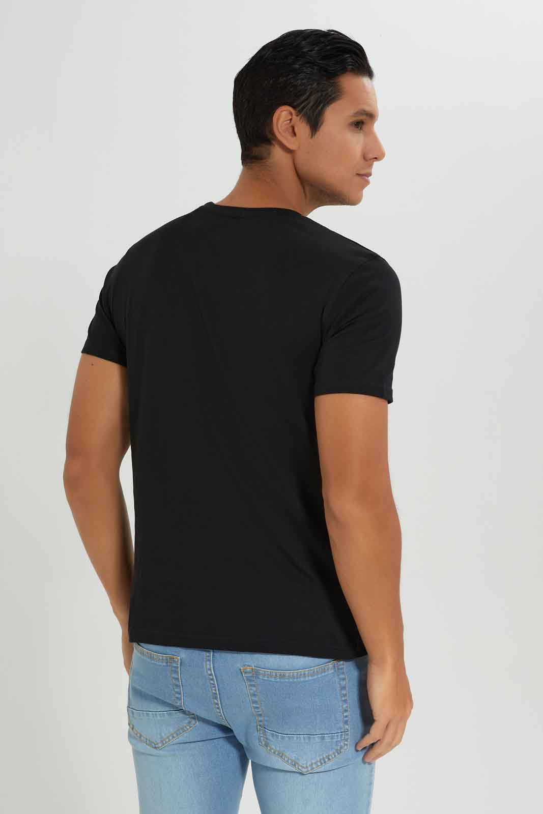 Redtag-Men-Black-Rock-N-Roll-T-Shirt-Category:T-Shirts,-Colour:Black,-Deals:New-In,-Dept:Menswear,-Filter:Men's-Clothing,-Men-T-Shirts,-New-In-Men-APL,-Non-Sale,-Section:Men,-W22B-Men's-