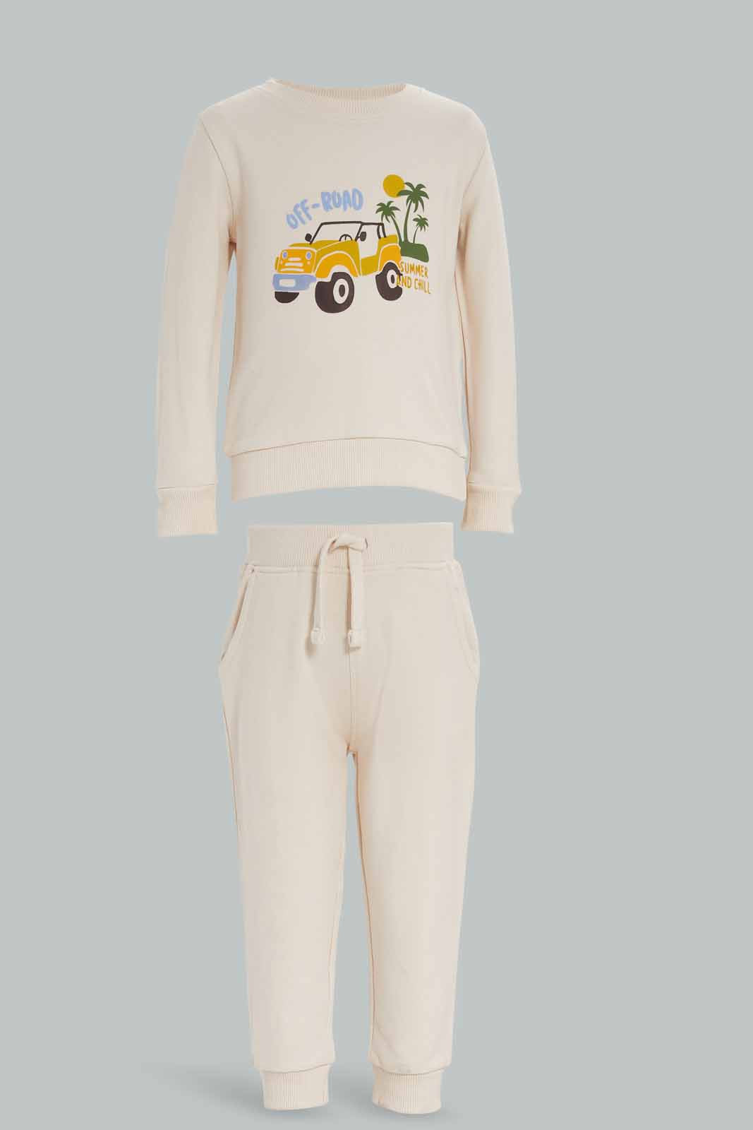 Redtag-Boys-Cream-Basic-Top-And-Bottom-Crewneck-Jogging-Suit-Category:Jog-Sets,-Colour:Cream,-Deals:New-In,-Dept:Boys,-Filter:Infant-Boys-(3-to-24-Mths),-INB-Jog-Sets,-New-In-INB-APL,-Non-Sale,-S23A,-Section:Boys-(0-to-14Yrs)-Infant-Boys-3 to 24 Months