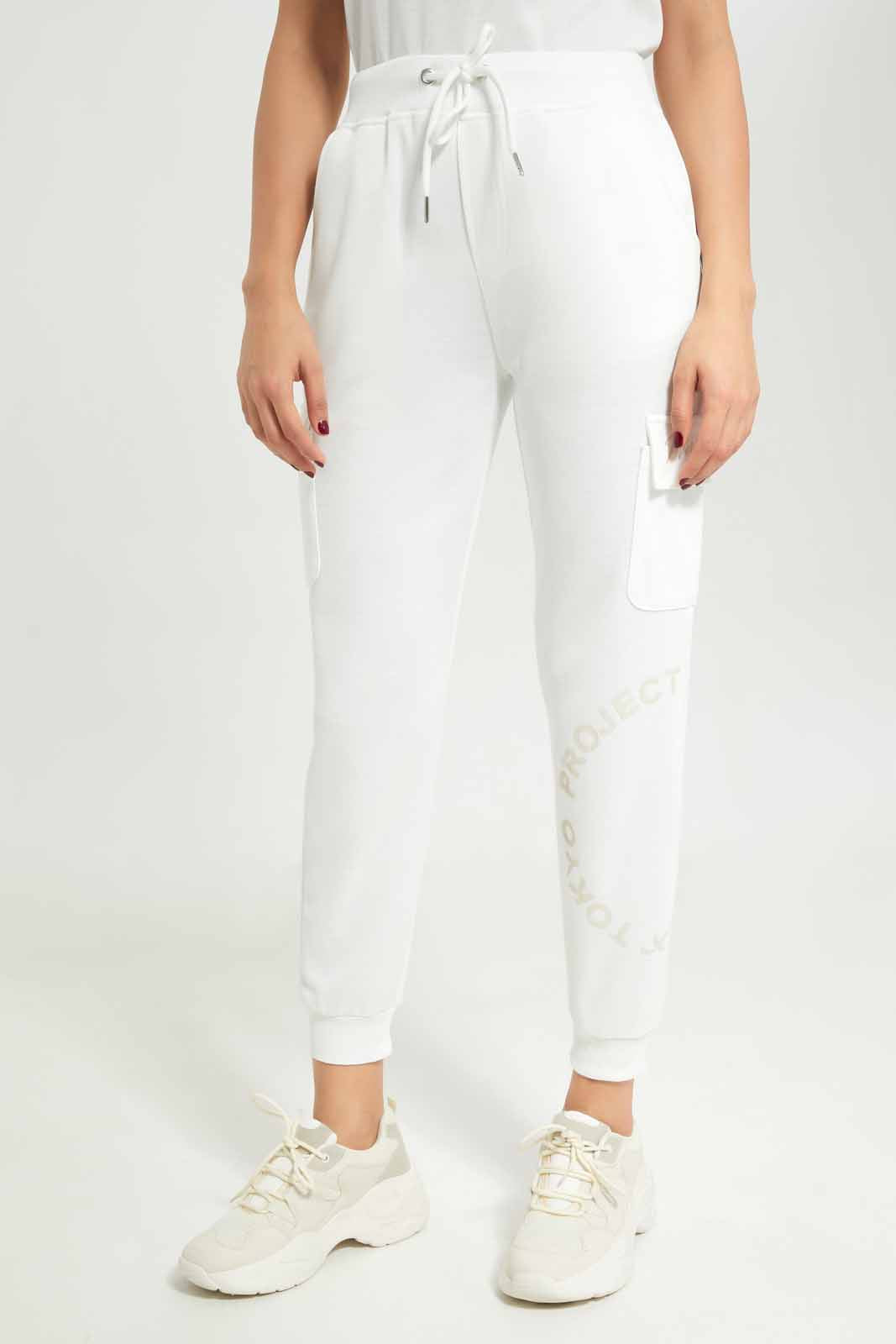 Redtag-Women-Ivory-Active-Jogger-With-Utility-Pockets-Category:Joggers,-Colour:Ivory,-Deals:New-In,-Dept:Ladieswear,-Filter:Women's-Clothing,-New-In-Women-APL,-Non-Sale,-S23A,-Section:Women,-Women-Joggers-Women's-