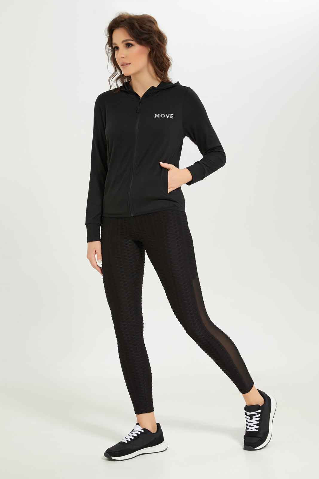 Redtag-Women-Black-Hoodie-Zipthrough-Sweatshirt-With-Sleeve-Binding-Category:Sweatshirts,-Colour:Black,-Deals:New-In,-Dept:Ladieswear,-Filter:Women's-Clothing,-New-In-Women-APL,-Non-Sale,-S23A,-Section:Women,-Women-Sweatshirts-Women's-
