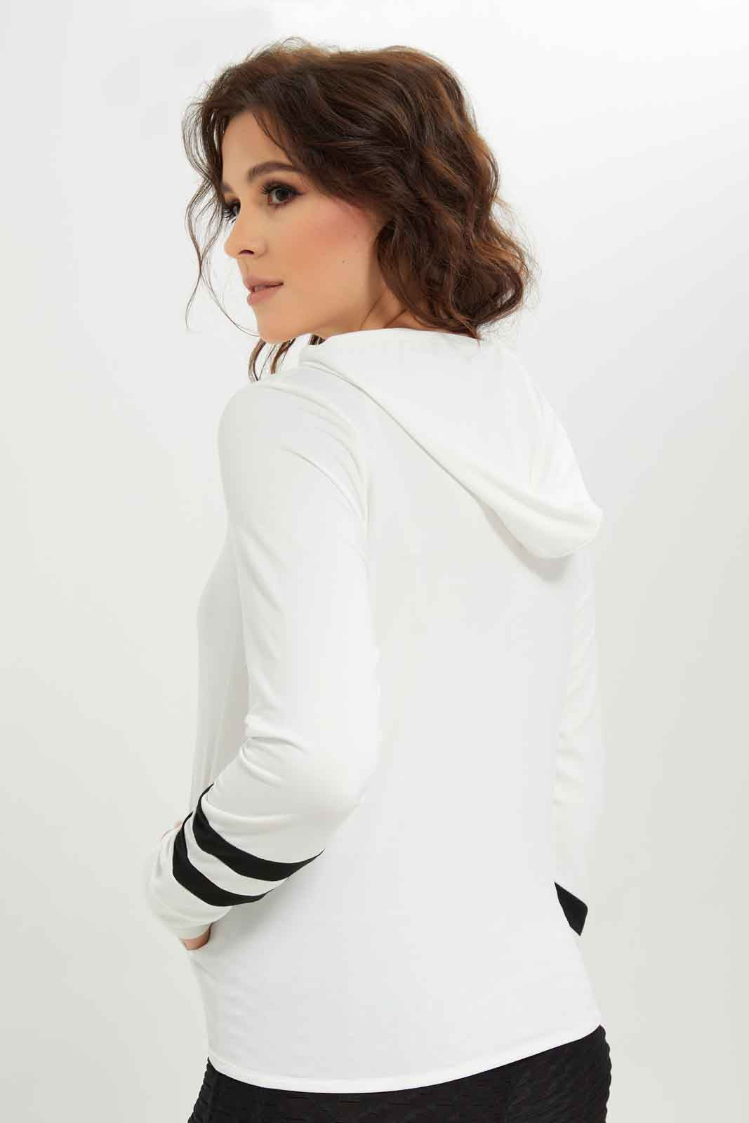 Redtag-Women-White-Hoodie-Zipthrough-Sweatshirt-With-Sleeve-Binding-Category:Sweatshirts,-Colour:White,-Deals:New-In,-Dept:Ladieswear,-Filter:Women's-Clothing,-New-In-Women-APL,-Non-Sale,-S23A,-Section:Women,-Women-Sweatshirts-Women's-
