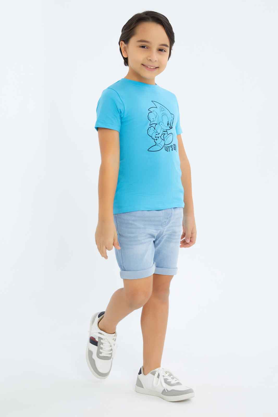 Redtag-Boys-Light-Wash-Knit-Denim-Elasticated-Waist-Shorts-BOY-Shorts,-Category:Shorts,-Colour:Light-Wash,-Deals:New-In,-Dept:Boys,-Filter:Boys-(2-to-8-Yrs),-New-In-BOY-APL,-Non-Sale,-S23B,-Section:Boys-(0-to-14Yrs)-Boys-2 to 8 Years