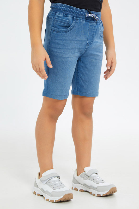 Redtag-Boys-Mid-Wash-Pull-On-Denim-Shorts-BOY-Shorts,-Category:Shorts,-Colour:Blue,-Deals:New-In,-Dept:Boys,-Event:STRATEGY,-Filter:Boys-(2-to-8-Yrs),-H1:KWR,-H2:BOY,-H3:DNB,-H4:SRT,-New-In-BOY-APL,-Non-Sale,-Promo:VLM,-S23B,-Season:S23B,-Section:Boys-(0-to-14Yrs),-VLM-Boys-2 to 8 Years
