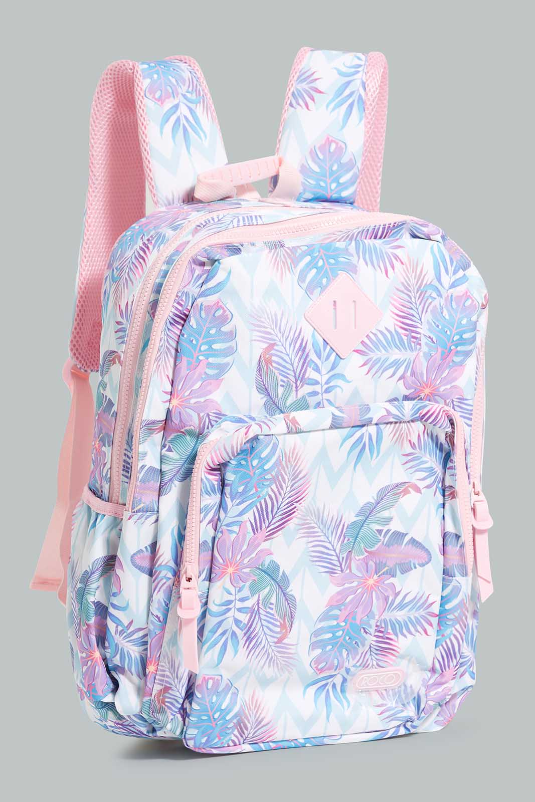Redtag-Pink-Leaf-Print-Bag-Pack-With-Pencil-Case-BOY-Bags,-Category:Bags,-CHR,-Colour:Assorted,-Filter:Boys-Accessories,-New-In,-New-In-BOY-ACC,-Non-Sale,-Section:Boys-(0-to-14Yrs),-W22-Check-