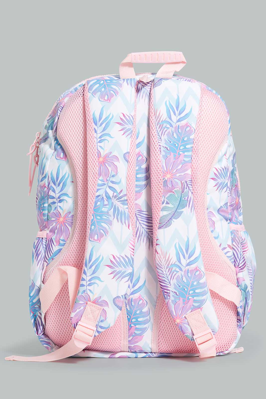 Redtag-Pink-Leaf-Print-Bag-Pack-With-Pencil-Case-BOY-Bags,-Category:Bags,-CHR,-Colour:Assorted,-Filter:Boys-Accessories,-New-In,-New-In-BOY-ACC,-Non-Sale,-Section:Boys-(0-to-14Yrs),-W22-Check-