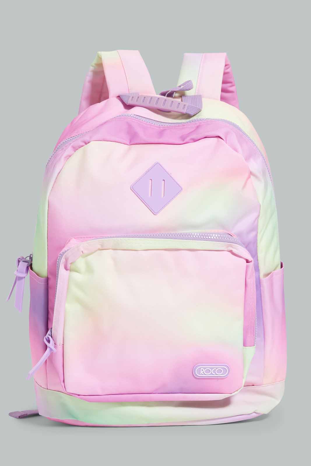 Pink And White Backpack With Pencil Case (2 Piece)