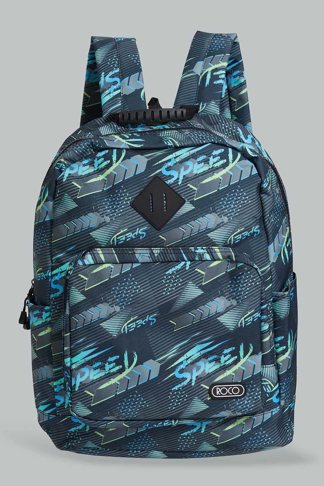 Black And Grey Speed Backpack With Pencil Case (2 Piece)