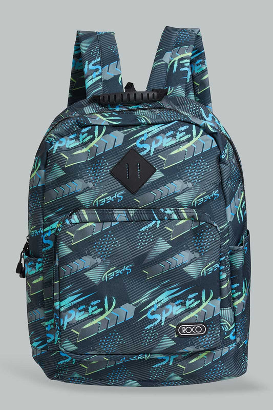 Black And Grey Speed Backpack With Pencil Case (2 Piece)
