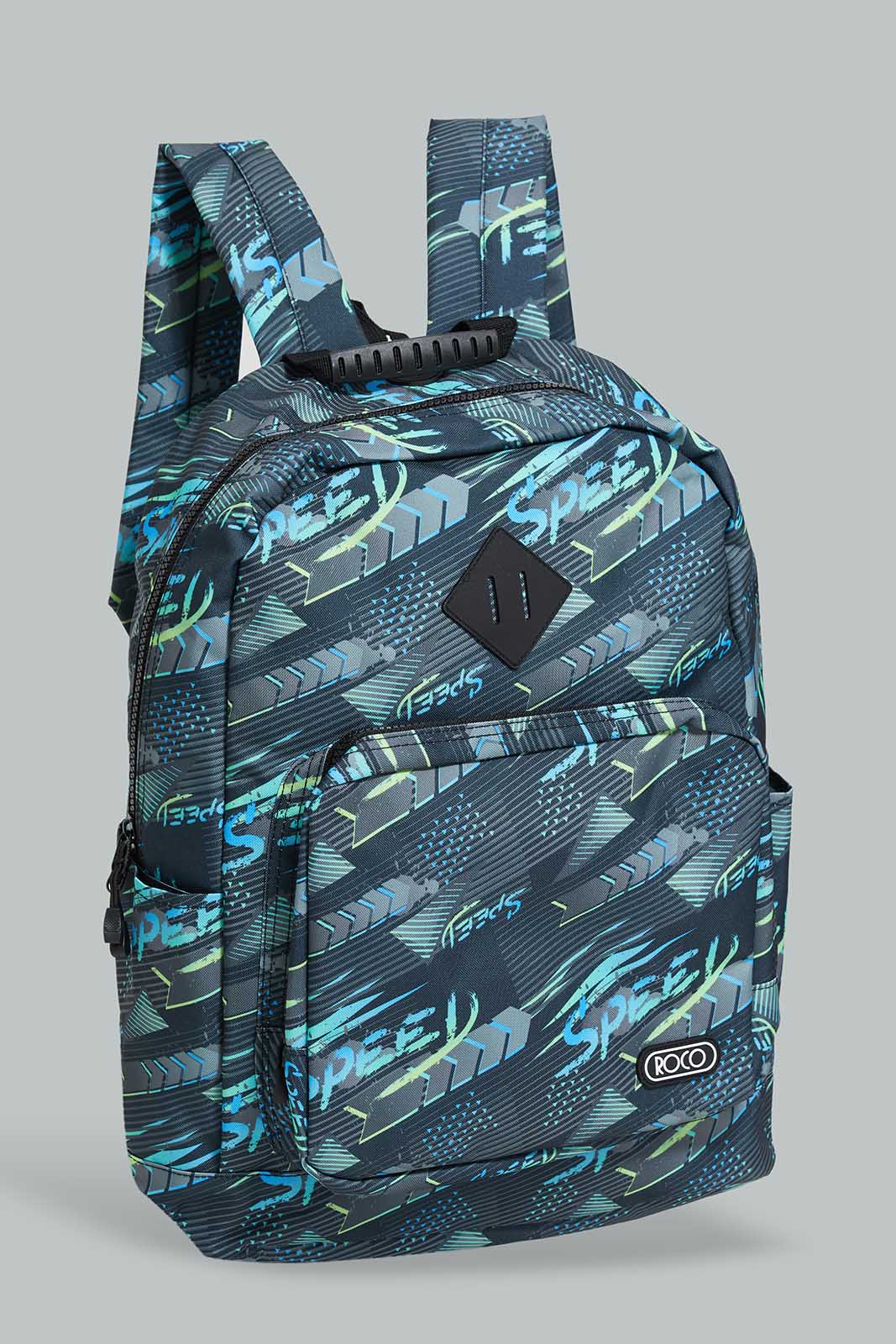 Black And Grey Speed Backpack With Pencil Case (2 Piece)