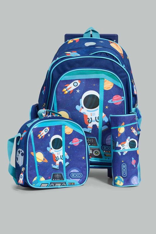 Navy And Blue Astronaut Trolley (3 Piece)