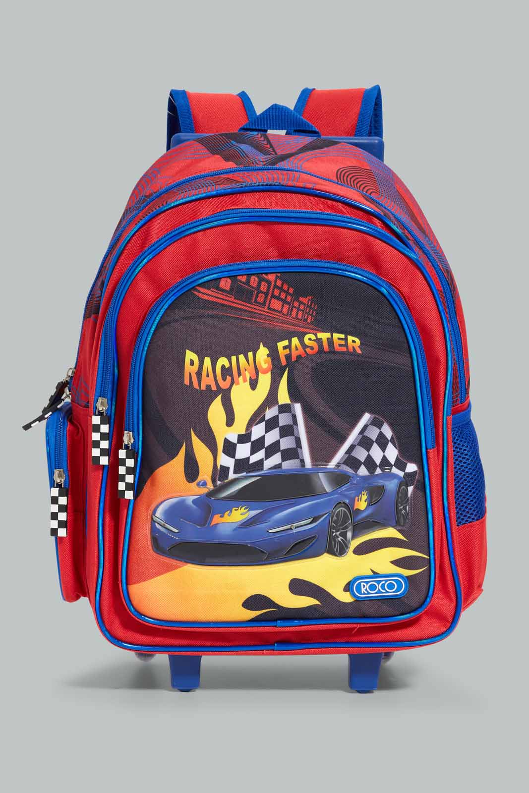 Boys Blue And Red Hot Wheels Print Trolley Set (3 Piece)