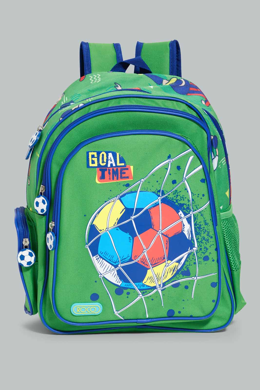 Boys Green Football Print Backpack Set (3 Piece)