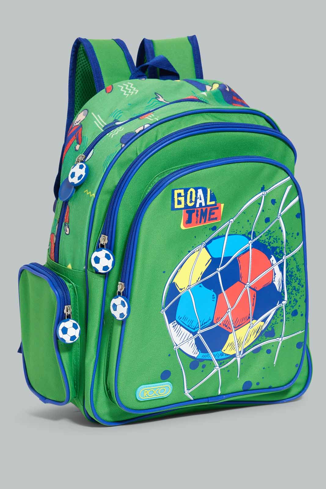 Boys Green Football Print Backpack Set (3 Piece)