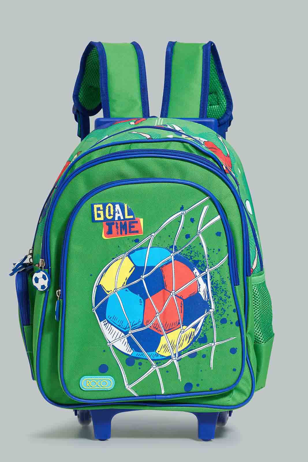 Redtag-Green/Red-Football-Print-Trolley-&-Lunch-Bag-With-Pencil-Case-BOY-Trolley,-Category:Bags,-CHR,-Colour:Assorted,-Filter:Boys-Accessories,-New-In,-New-In-BOY-ACC,-Non-Sale,-Section:Boys-(0-to-14Yrs),-W22-Check-