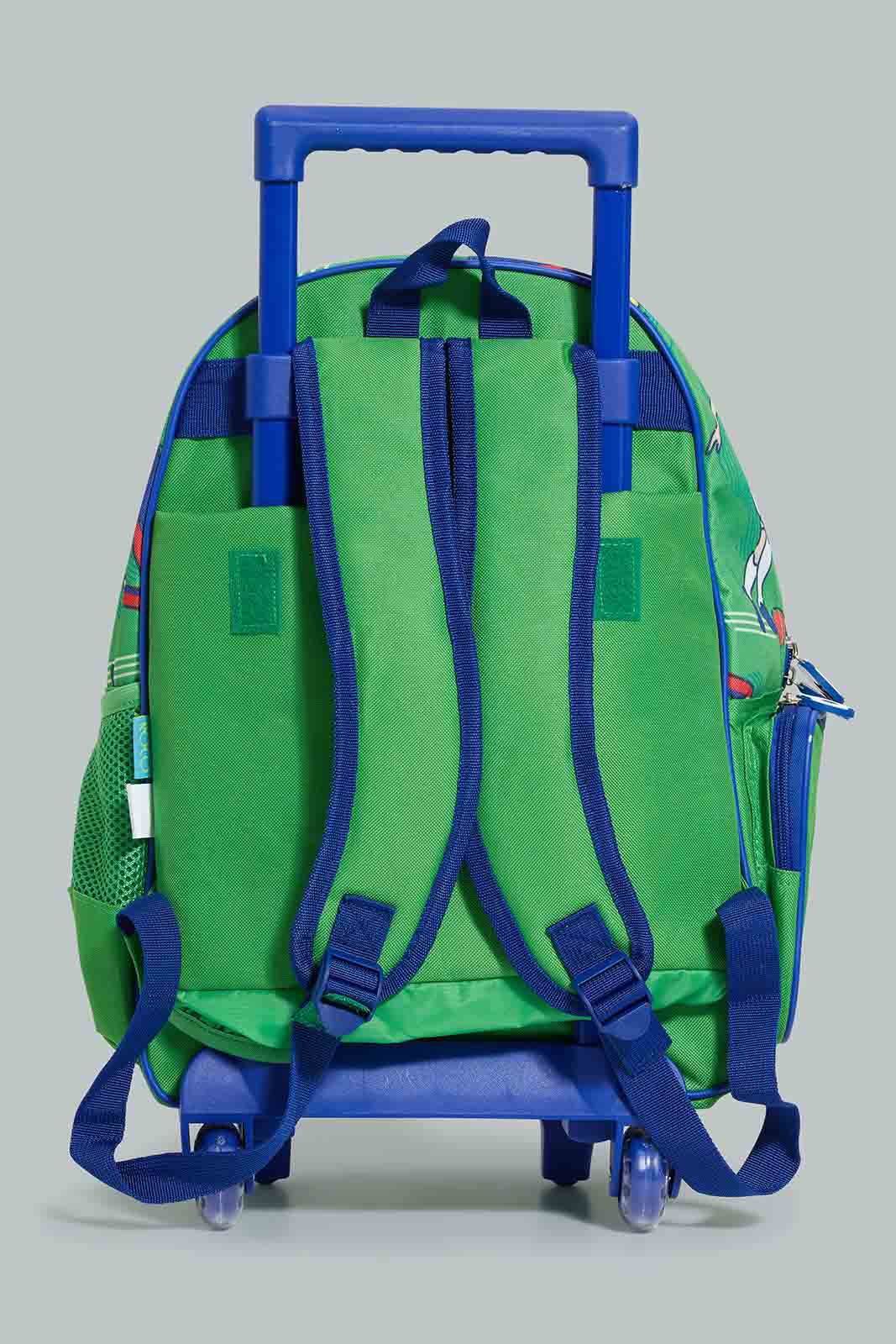 Redtag-Green/Red-Football-Print-Trolley-&-Lunch-Bag-With-Pencil-Case-BOY-Trolley,-Category:Bags,-CHR,-Colour:Assorted,-Filter:Boys-Accessories,-New-In,-New-In-BOY-ACC,-Non-Sale,-Section:Boys-(0-to-14Yrs),-W22-Check-