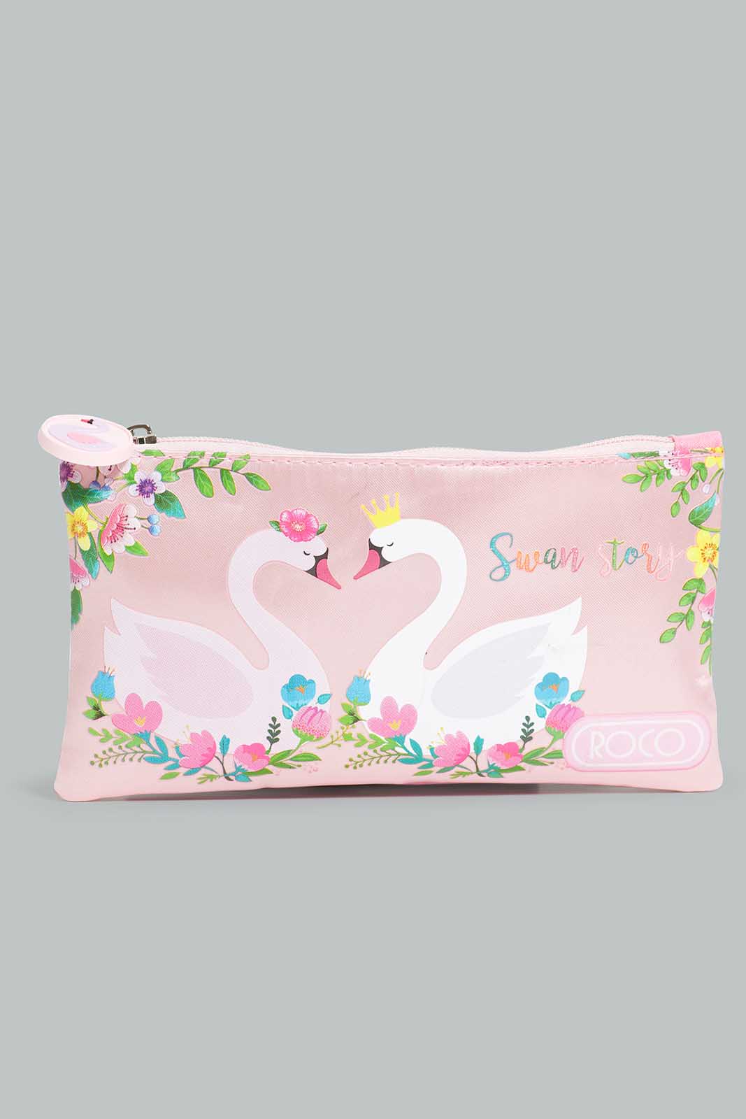 Redtag-Pink-Swan-Story-Trolley-Bag,-Lunch-Box,-Water-Bottle,-With-Pencil-Case-BOY-Trolley,-Category:Bags,-CHR,-Colour:Assorted,-Filter:Boys-Accessories,-New-In,-New-In-BOY-ACC,-Non-Sale,-Section:Boys-(0-to-14Yrs),-W22-Check-