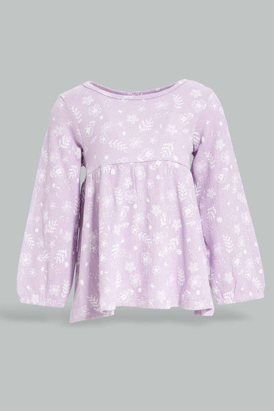 Redtag-Girls-Lilac-Floral-All-Over-Print-Blouse-Category:Blouses,-Colour:Lilac,-Deals:New-In,-Dept:Girls,-Filter:Infant-Girls-(3-to-24-Mths),-ING-Blouses,-New-In-ING-APL,-Non-Sale,-S23A,-Section:Girls-(0-to-14Yrs)-Infant-Girls-