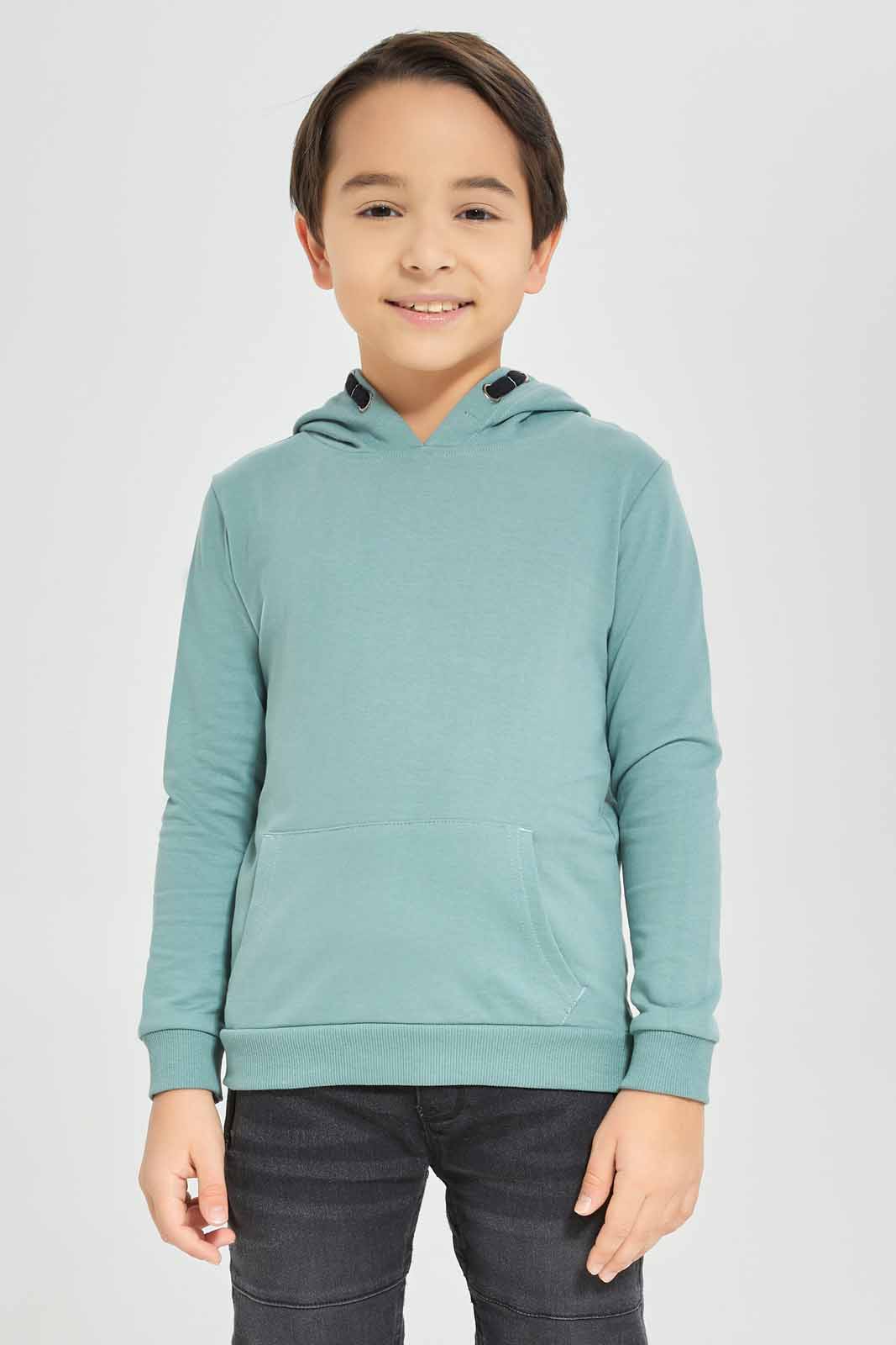 Redtag-Boys-Green-Hooded-Sweatshirt-BOY-Sweatshirts,-Category:Sweatshirts,-Colour:Green,-Deals:New-In,-Dept:Boys,-Filter:Boys-(2-to-8-Yrs),-New-In-BOY-APL,-Non-Sale,-S23A,-Section:Boys-(0-to-14Yrs),-TBL-Boys-2 to 8 Years