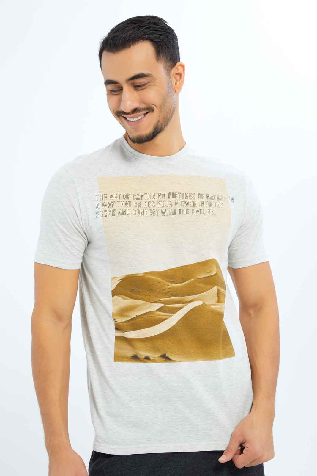 Redtag-Men-Ecru-Graphic-T-Shirt-Category:T-Shirts,-Colour:Ecru,-Deals:New-In,-Dept:Menswear,-Filter:Men's-Clothing,-Men-T-Shirts,-New-In-Men-APL,-Non-Sale,-S23B,-Section:Men,-TBL-Men's-