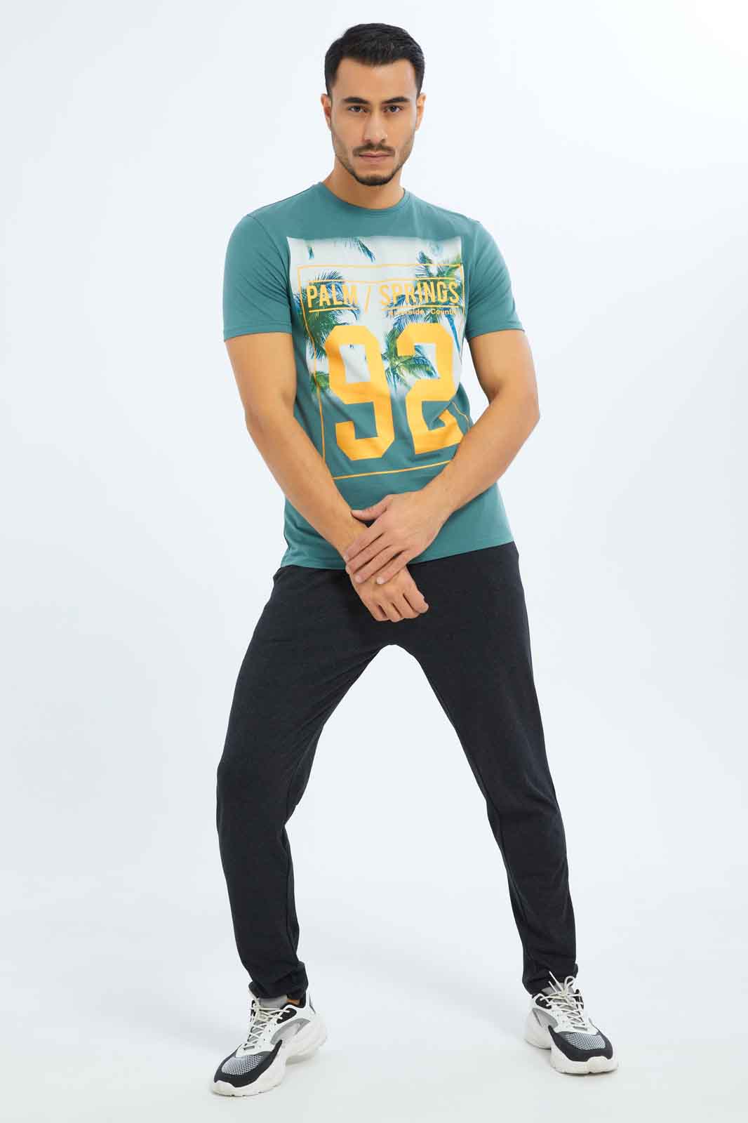 Redtag-Men-Green-Graphic-T-Shirt-Category:T-Shirts,-Colour:Green,-Deals:New-In,-Dept:Menswear,-Filter:Men's-Clothing,-Men-T-Shirts,-New-In-Men-APL,-Non-Sale,-S23B,-Section:Men,-TBL-Men's-