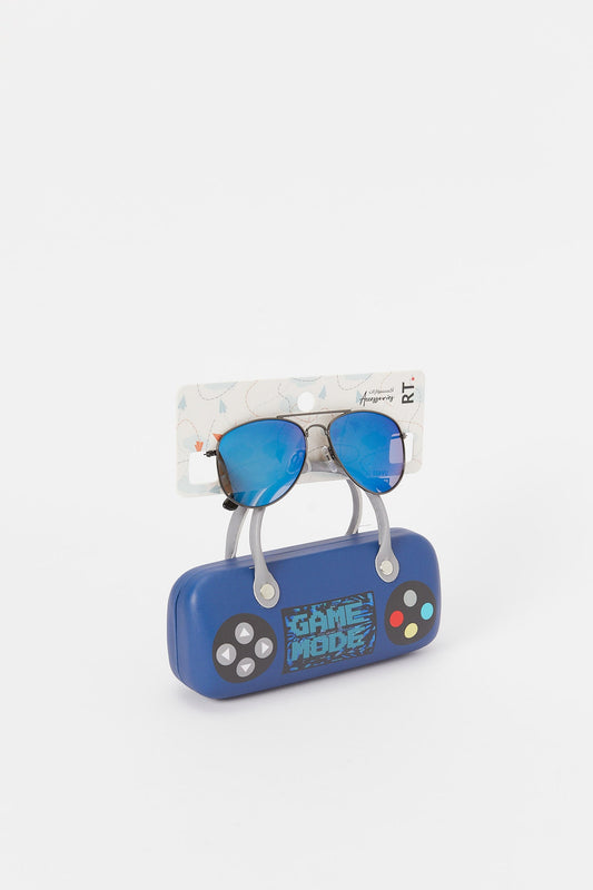 Redtag-Aviator-Sunglasses-With-Printed-Case-BOY-Sunglasses,-Category:Sunglasses,-Colour:Assorted,-Deals:New-In,-Dept:Boys,-Filter:Boys-Accessories,-H1:ACC,-H2:BOY,-H3:BOA,-H4:FAA,-New-In,-New-In-BOY-ACC,-Non-Sale,-S23A,-Season:S23B,-Section:Boys-(0-to-14Yrs)-Boys-