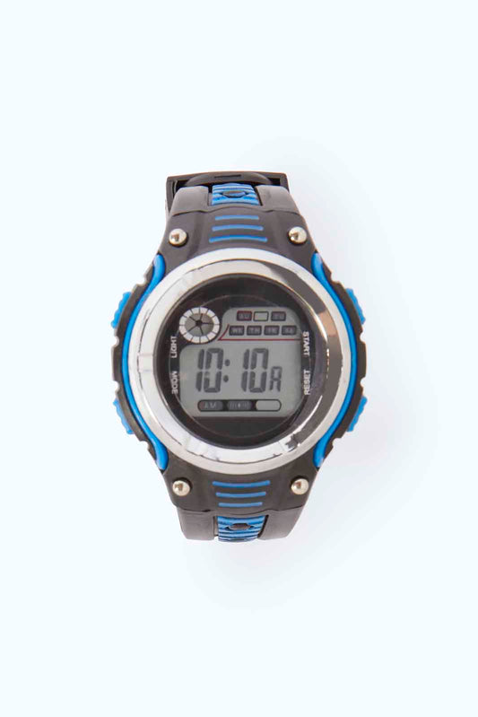 Redtag-Blue-And-Black-Multi-Functional-Digital-Watch-BOY-Watches,-Category:Watches,-Colour:Assorted,-Deals:2-FOR-69,-Deals:New-In,-Dept:Boys,-Filter:Boys-Accessories,-New-In,-New-In-BOY-ACC,-Non-Sale,-S23A,-Section:Boys-(0-to-14Yrs)-Boys-